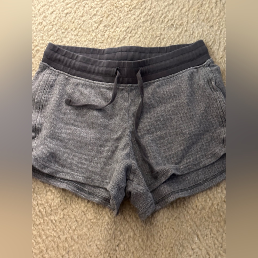 Pact Organic Gray Knit Drawstring Shorts Women’s Size Small 100% Organic Cotton